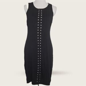 Karen Kane Studded Sleeveless Dress Black Sz Medium